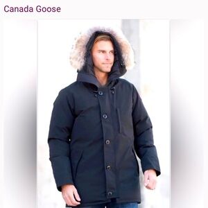 Canada Goose Black Puffer Jacket with Fur Hood